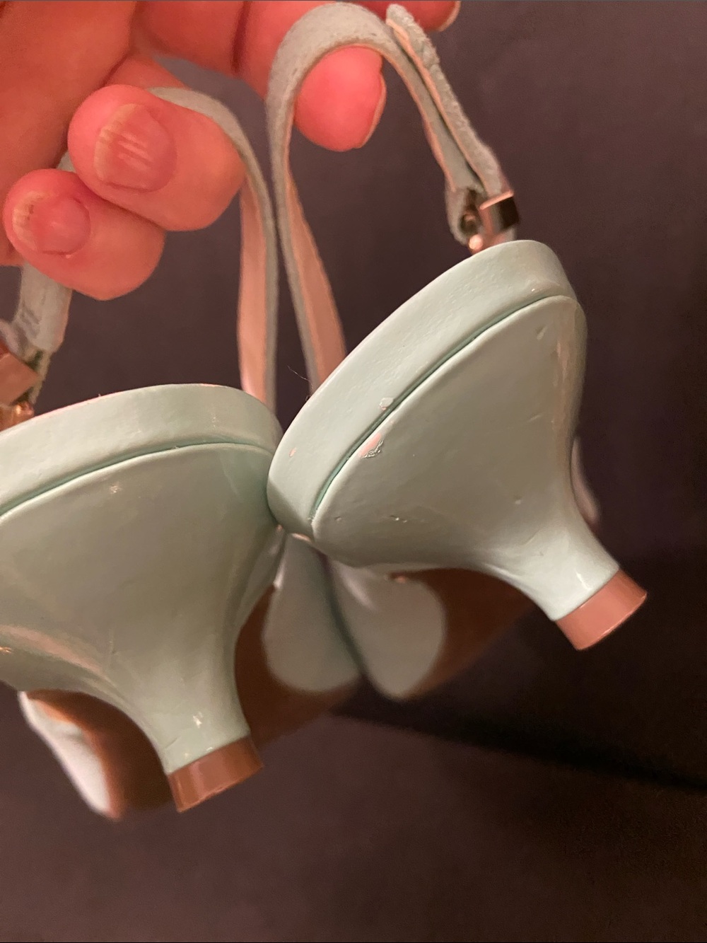 Anne Klein AKEXPERT Mint Green Pointed Slingback Kitten Hills sz 8 - Picture 3 of 7